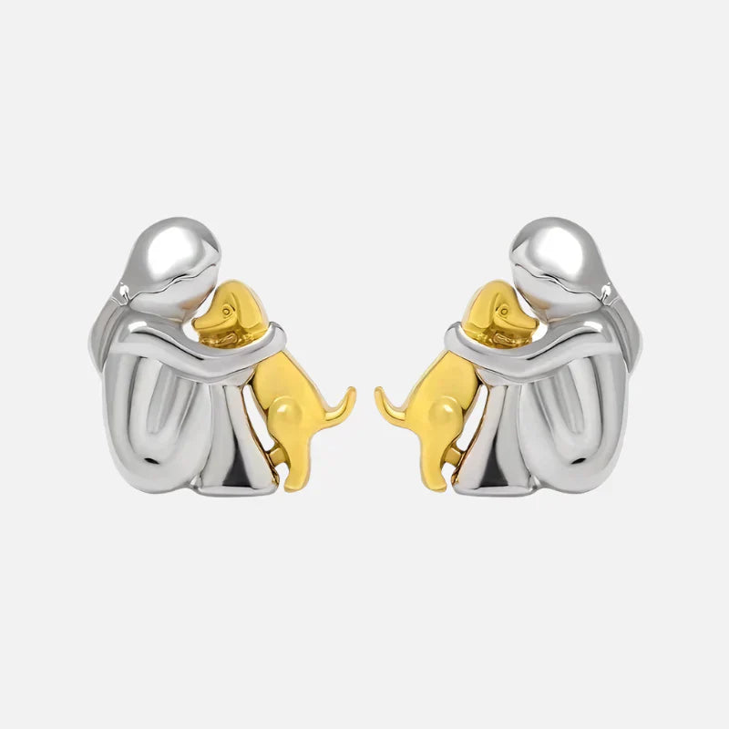 NURI – Elegante bicolor Bicolor-Umarmungs-Ohrstecker aus Silber & Gold für stilvollen Look