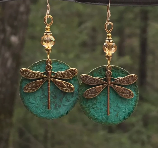 Vintage-Libellenohrringe in Gold - Liorai